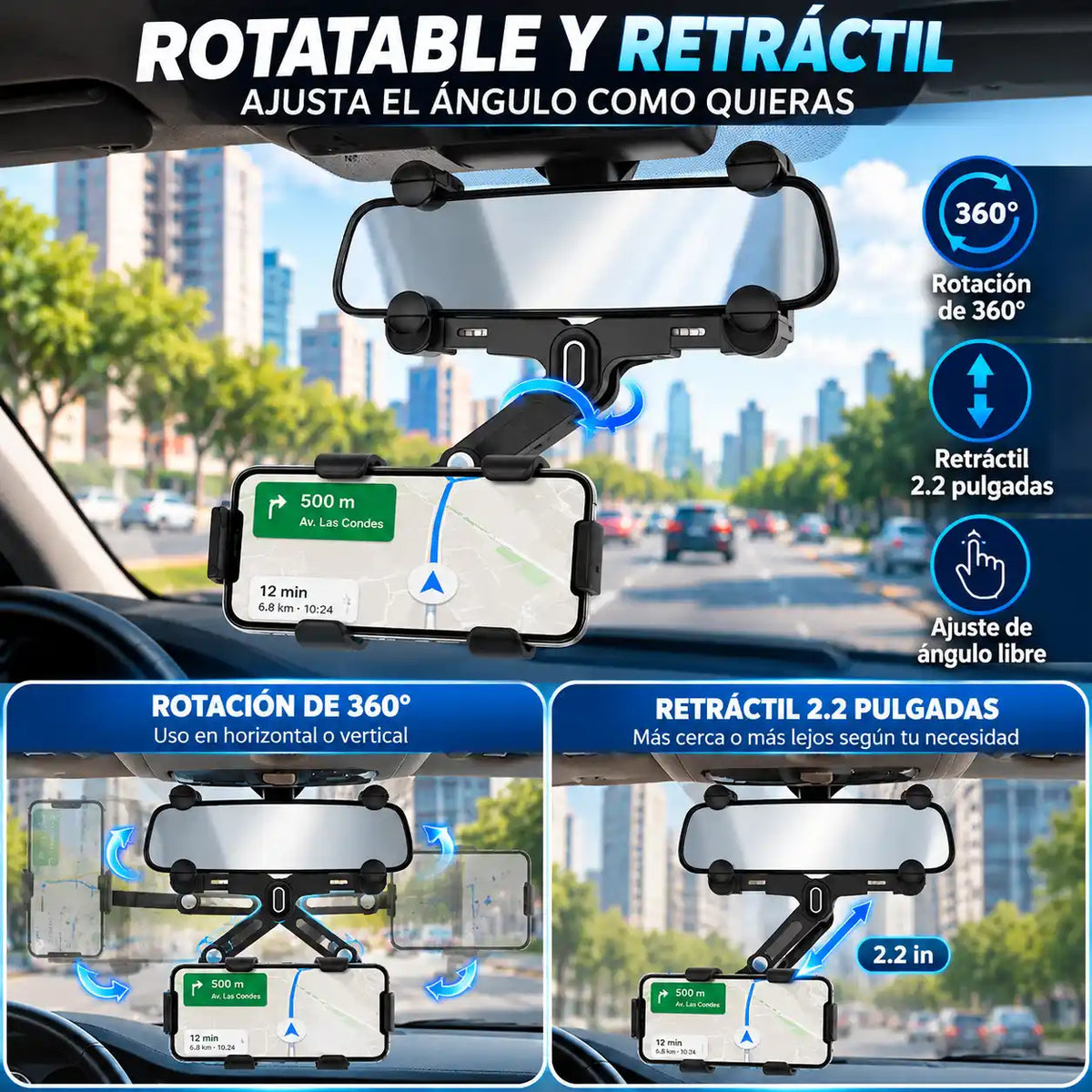 Soporte celular para retrovisor