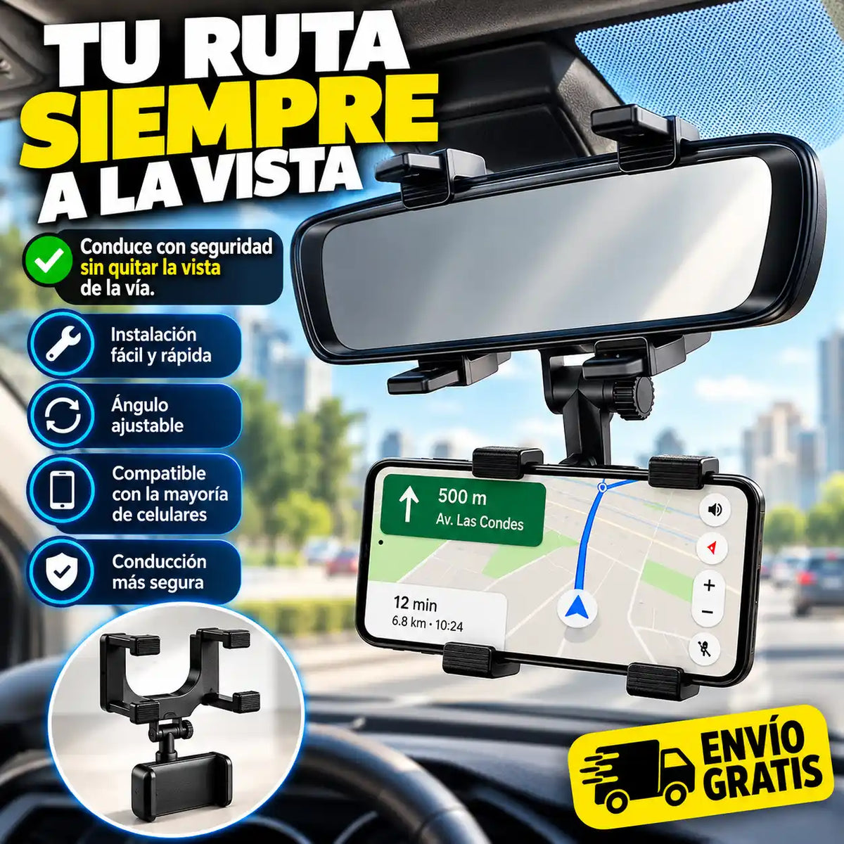 Soporte celular para retrovisor